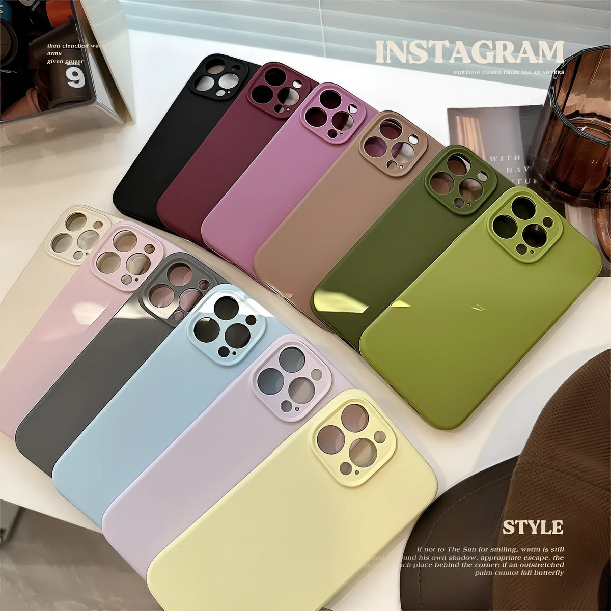 Liquid silicone iPhone case in solid colour with fall protection, compatible with iPhone 12 to 16 Pro Max