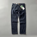 Men's straight leg denim trousers in primary colour with mid waist and American retro styling