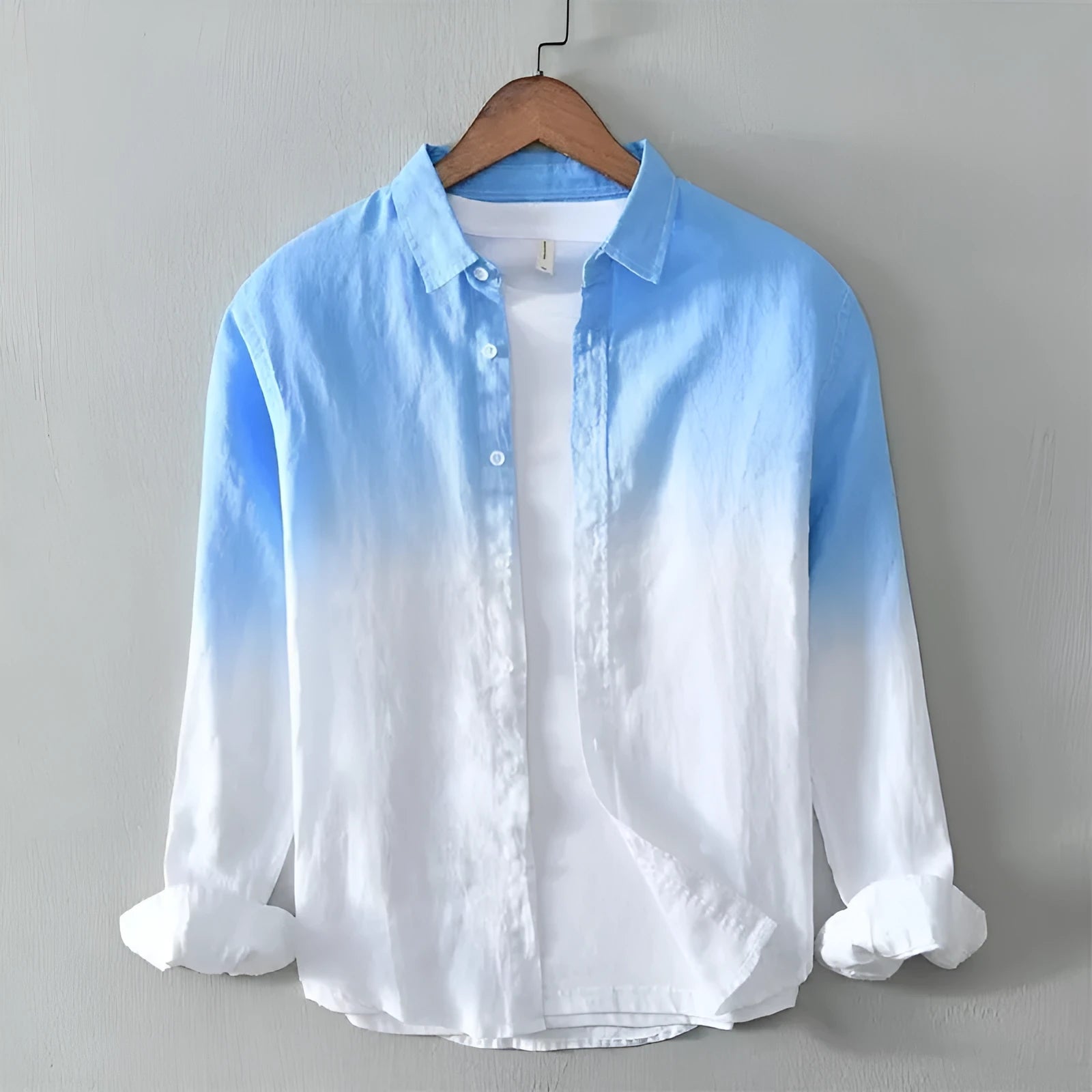 Casual slim fit top coat for youth in hemp-polyester fabric, shown in dark blue, light blue, and yellow colour options.
