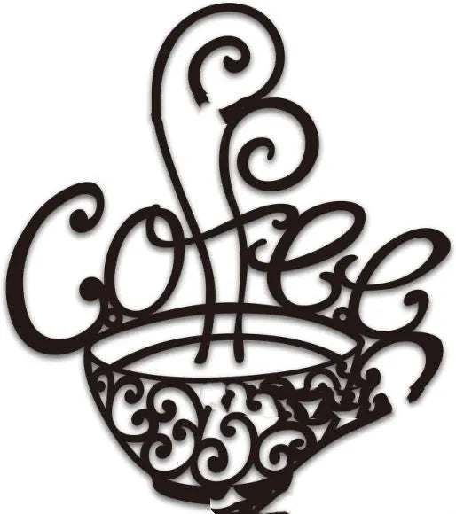 Black iron wall decor with English letters silhouette, modern style, 26x28cm.