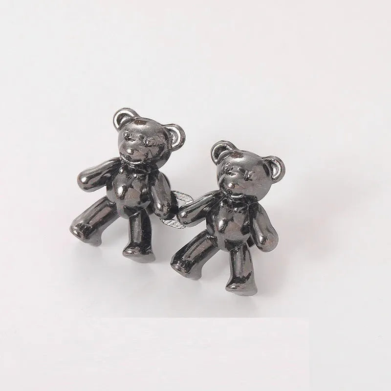 Cute bear alloy waist clip fastener for trousers, 40mm x 27mm, available in multiple colours