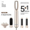 Champagne Gold five-in-one hot air comb hair curler with multiple styling attachments