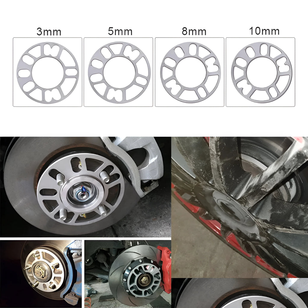 Automotive wheel hub widening gasket spacer in multiple thickness options for wheel modification