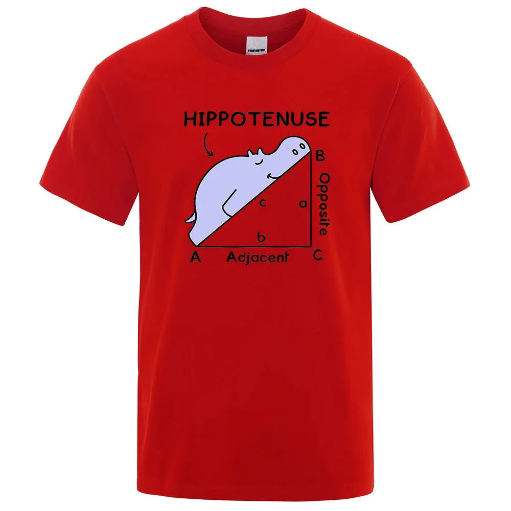 Hippotenuse Opposite Adjacent printed loose cotton T-shirt in Army Green colour.
