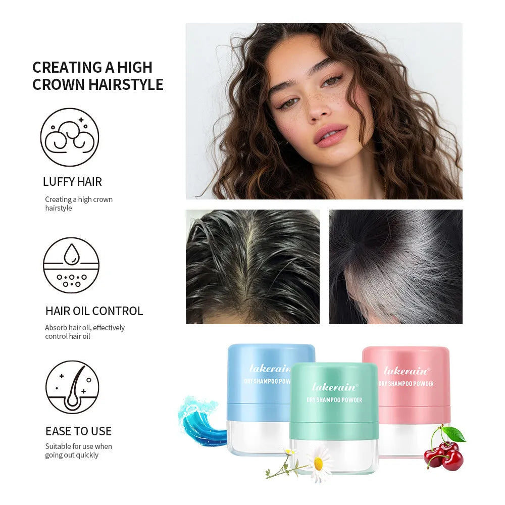 5g hair dry cleaning booster powder kit with sponge applicator, headband, and mirror