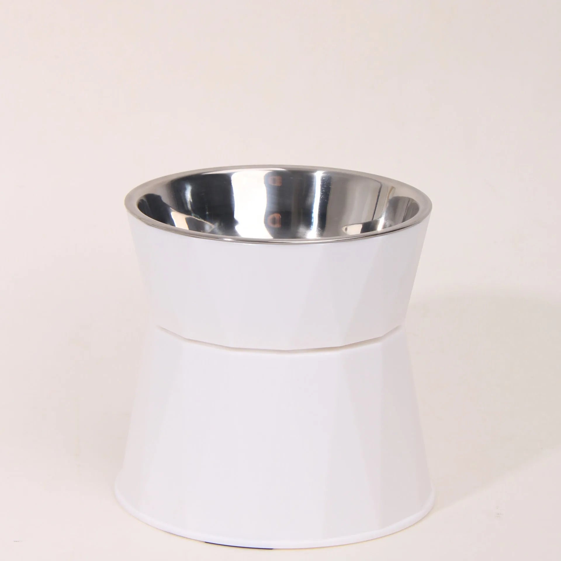 High foot neck protection pet stainless steel bowl for cats in blue, pink, and white colour options