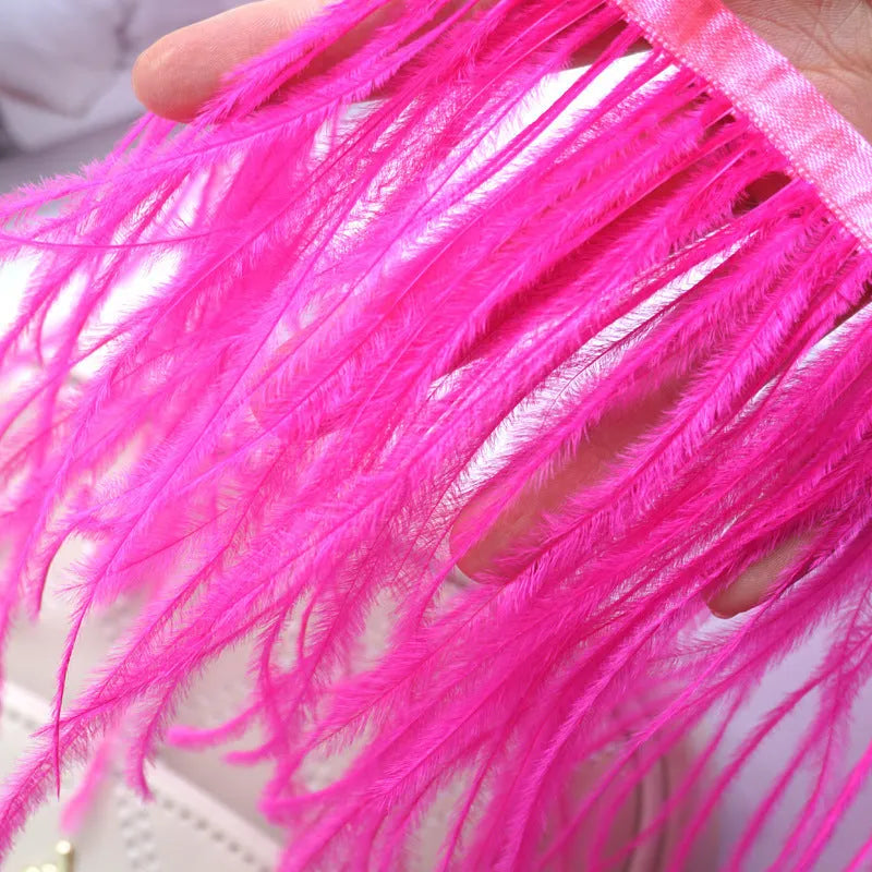 Decorative feather cloth strip DIY trim 10-15cm wide in multiple colours for clothing crafts