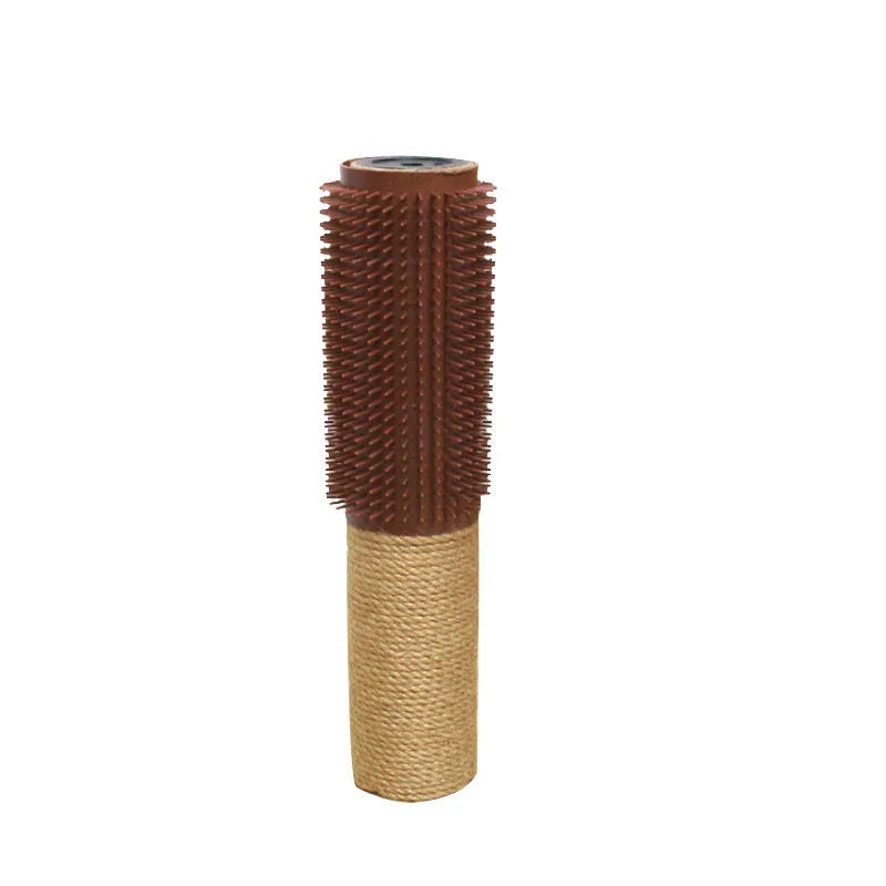 Brown sisal rope cat scratching post measuring 30cm tall with square base