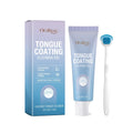 Tongue coating cleaning gel 50g tube and separate tongue brush for oral hygiene.