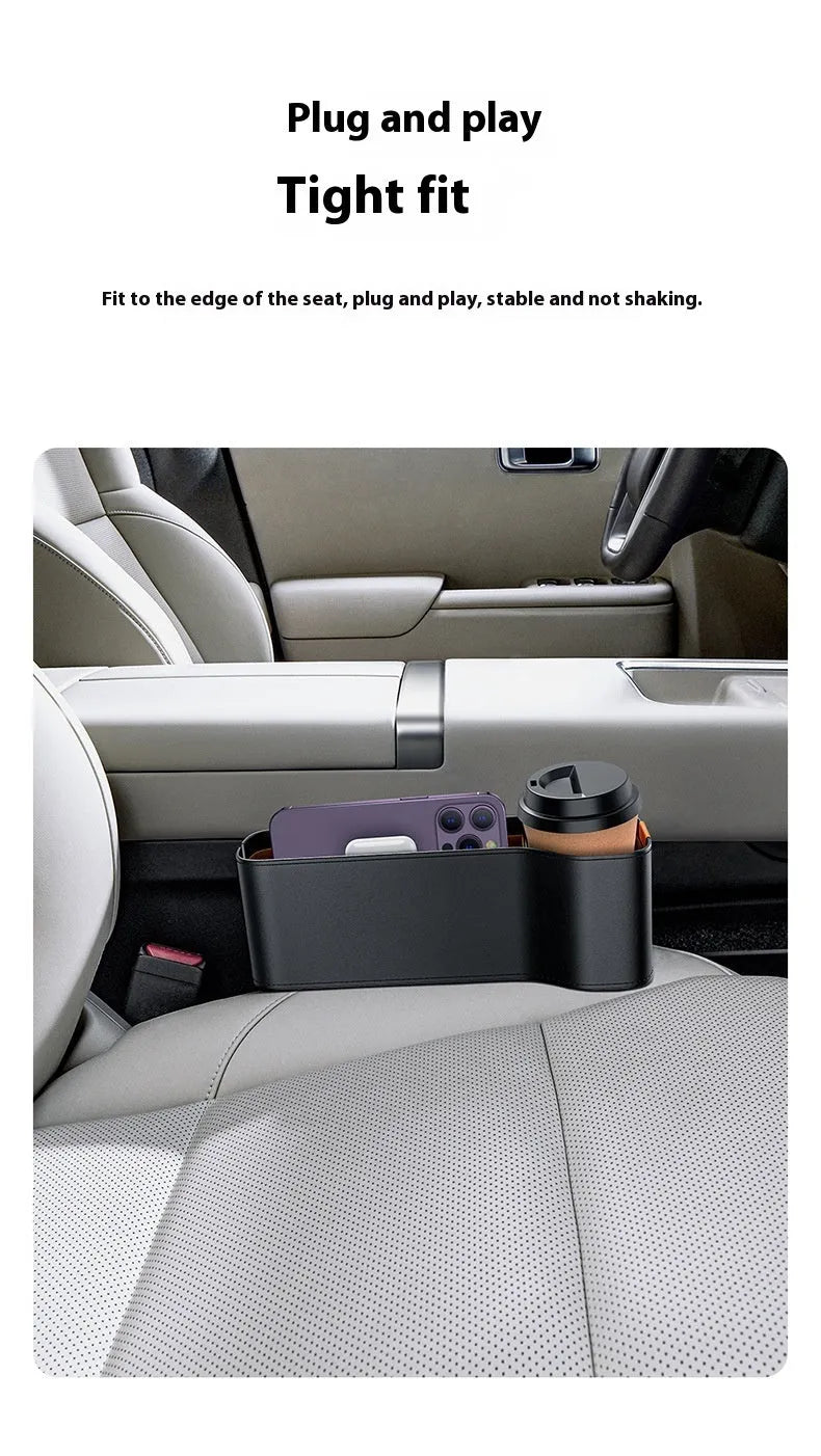 Metal car seat gap storage box, 1L capacity, in Black, Cloud Gray, Marble Gray or Star Sea Blue.