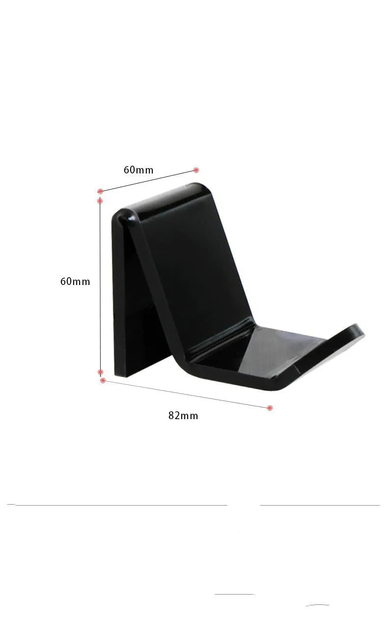 Universal plastic wall mount bracket holding a game controller, shown in black, white, and transparent colour options.