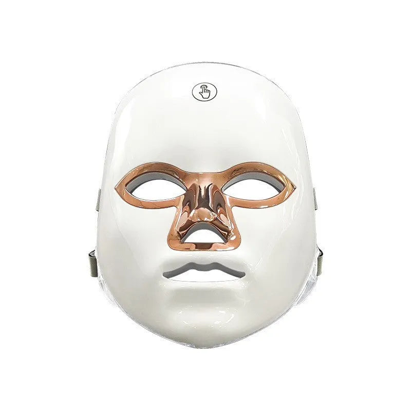 Rechargeable manual touch LED beauty mask in ABS plastic with adjustable strap