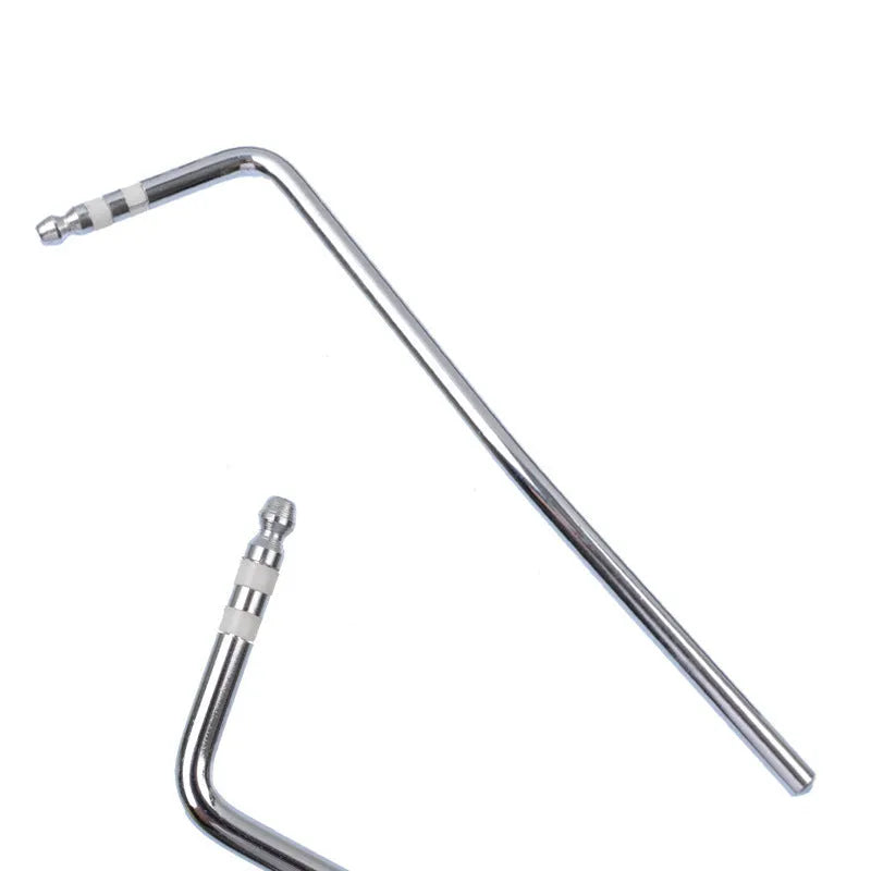 Guitar tremolo bar in black, blue, gold, and silver chrome finishes showing direct plug-in end.