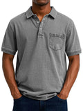 Men's plus size printed short sleeve shirt in thin polyester fabric with Korean style slim fit