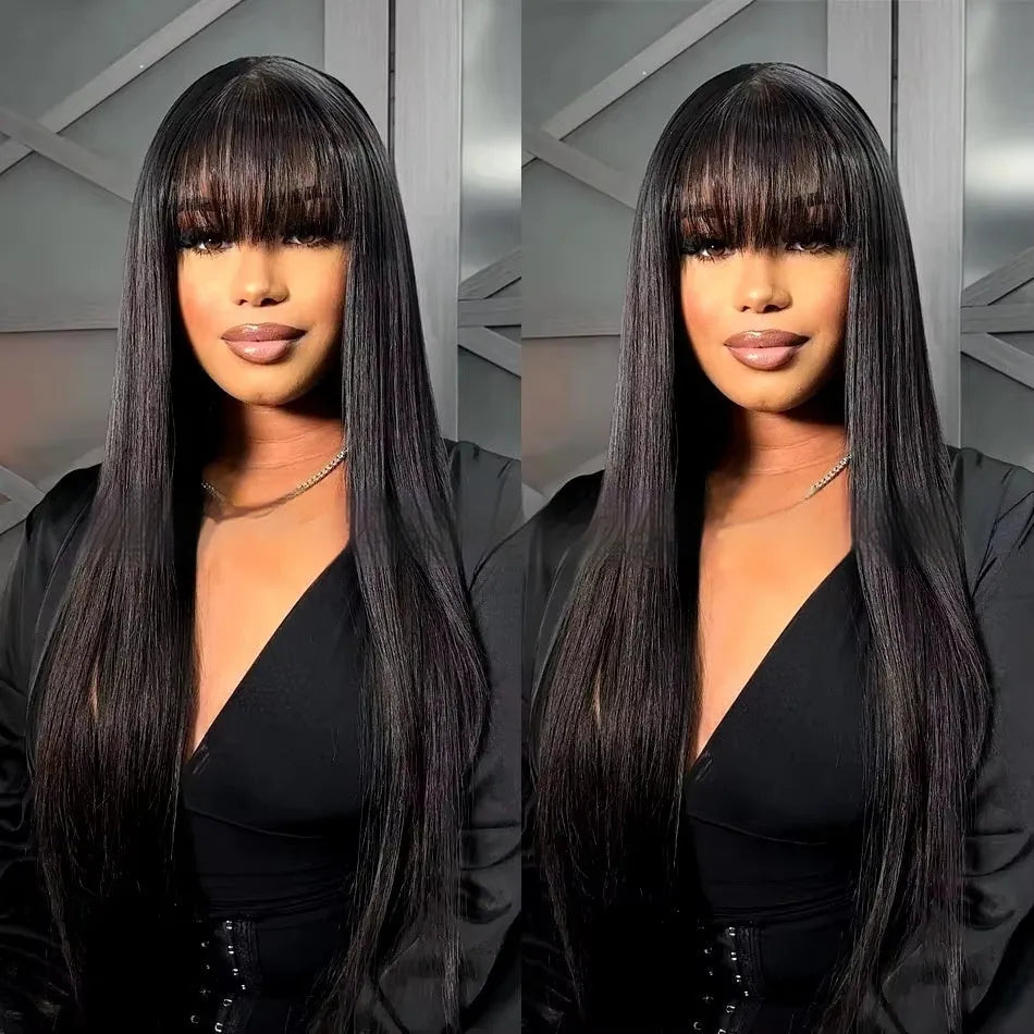 Women's natural colour human hair full-mechanism wig on a stand