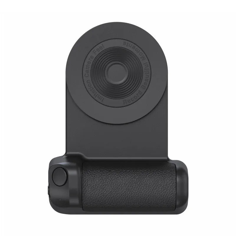 Black magnetic wireless charging camera bracket with rotatable phone holder and ergonomic handle