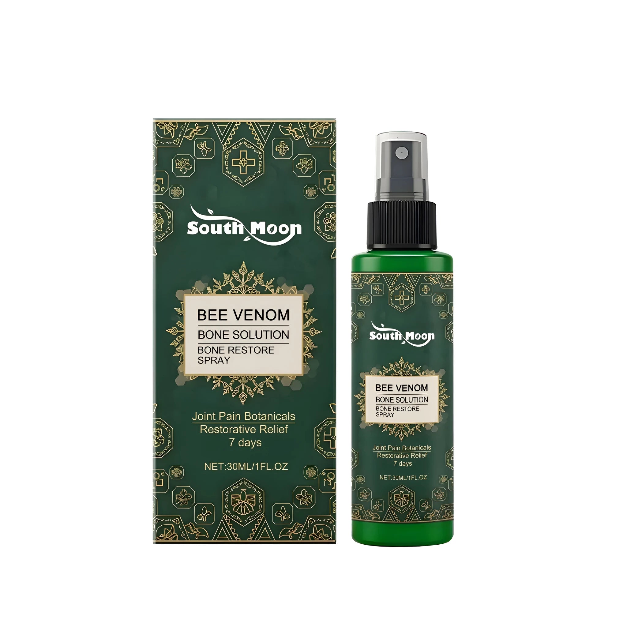 100ml bottle of Joint Soothing And Health Spray with menthol, ginger, and arnica on white background
