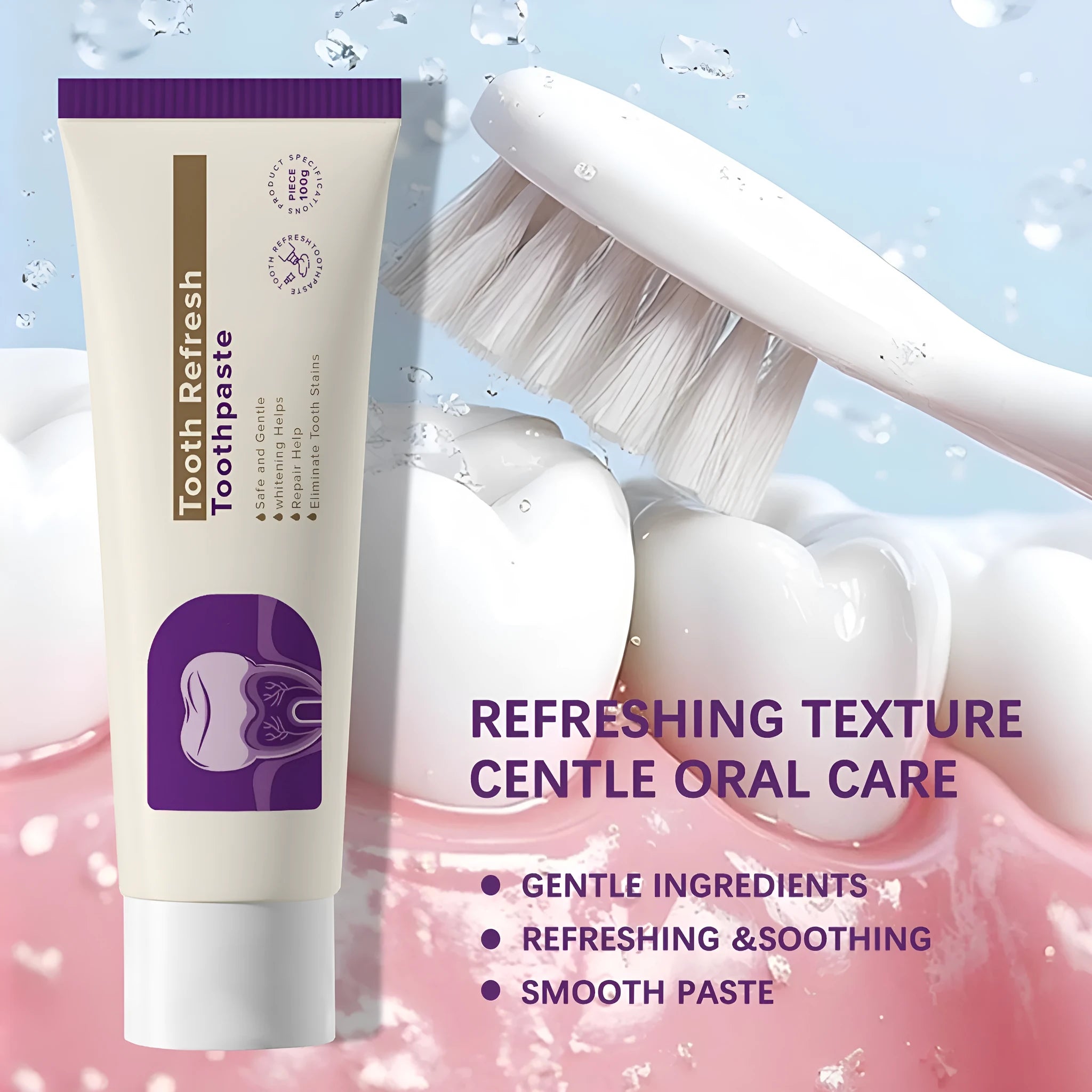Spearmint oil pulling rinse set with mouthwash and toothpaste in a bathroom setting
