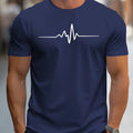 Men's loose fit t-shirt with 3D letter patterns in short sleeve design for summer casual wear