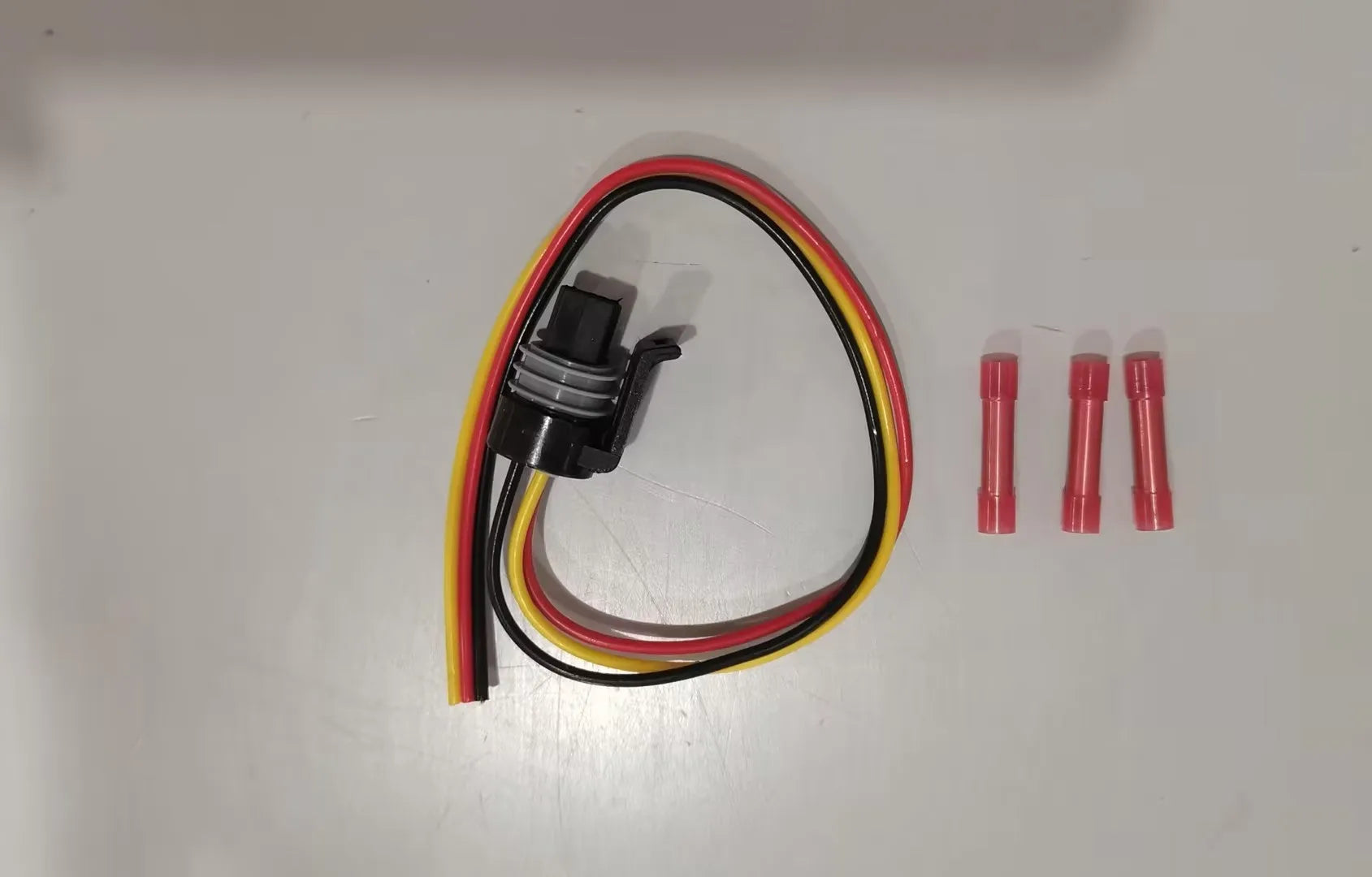 Ford F6TZ-9F838-A black pressure sensor with electrical connector and wiring harness