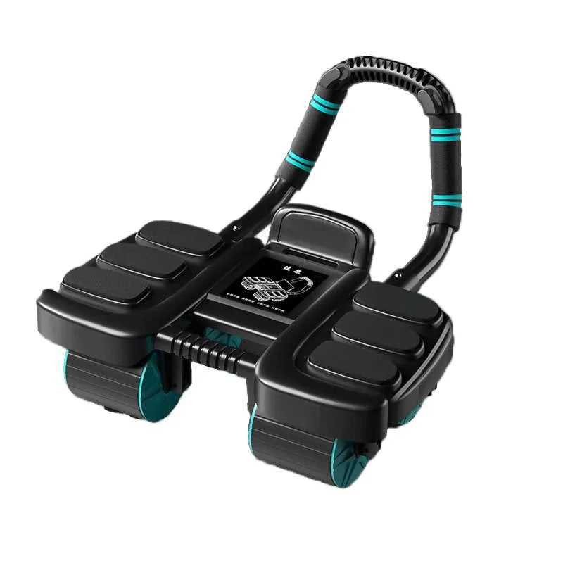 Abdominal wheel automatic rebound home fitness equipment in black, blue, and orange options