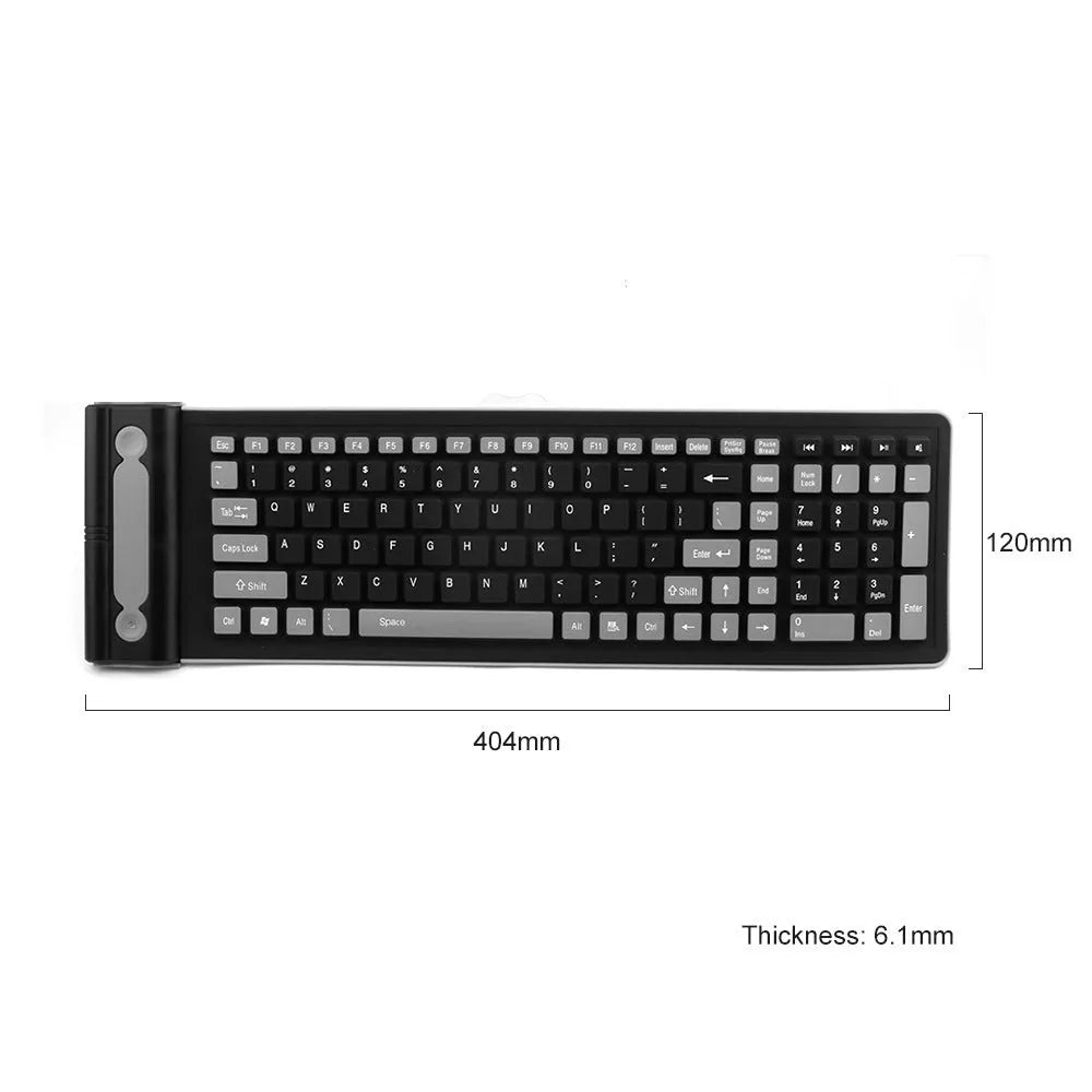 24g folding wireless silicone keyboard in Style1 shape on desk