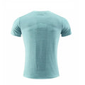 Men's short sleeve running and basketball T-shirt in polyester spandex fabric on a size chart