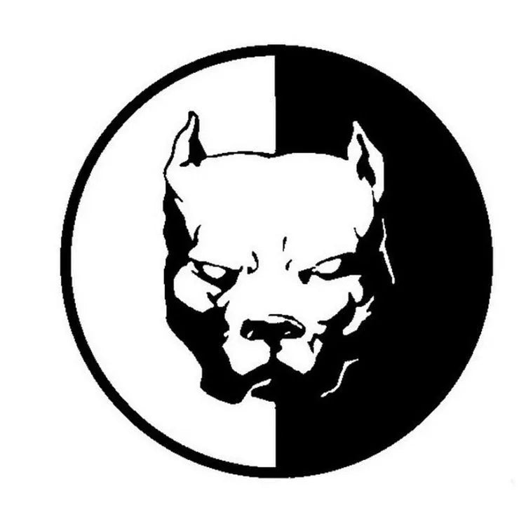 Reflective vinyl car sticker with superhero Bulldog design in black, white or red, 12x12 cm size