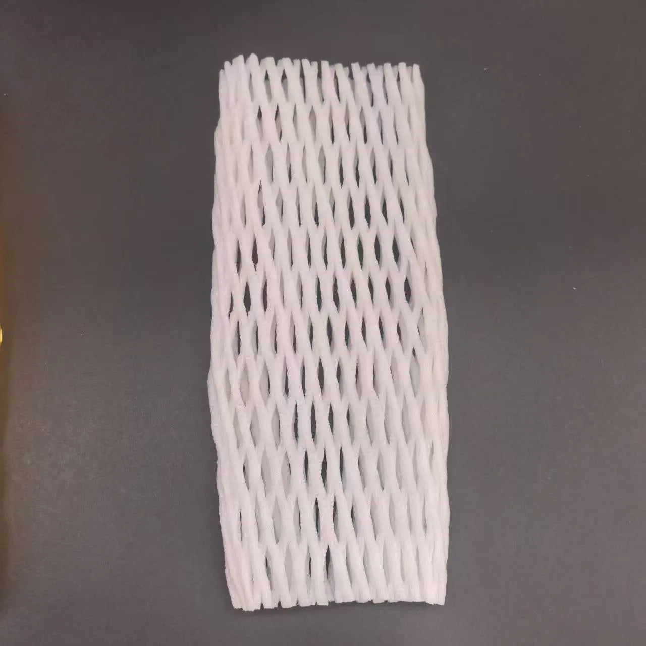 White foam fruit protective net cover shown in multiple size options for transport protection