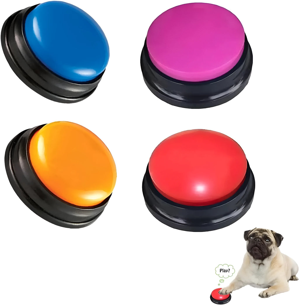 Voice recording button for pet training showing 30-second record playback function in one of five colours.