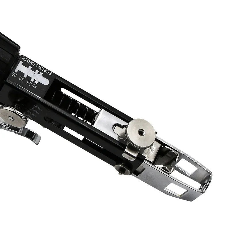 Metal chain screw gun head attachment for electric screwdrivers with cross head bit and storage rack