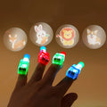 Cartoon finger projection lamp luminous toy in mixed hair colour, plastic finger light for kids aged 7-14, 10pcs pack
