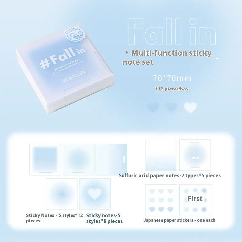 Square 70mm gradient parchment multifunctional notepad showing blush colour cover