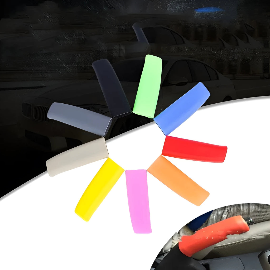 Silicone handbrake sleeve for car in black, grey, beige, red, and blue colours