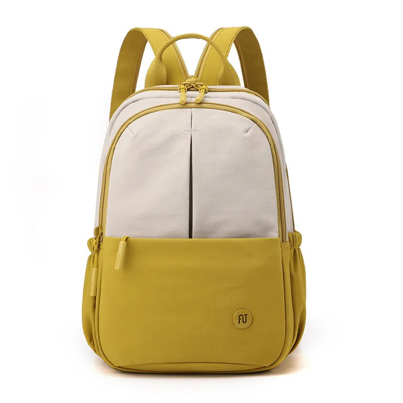 Women's contrast colour Oxford cloth backpack with soft construction, three-dimensional pocket and zipper changing bag