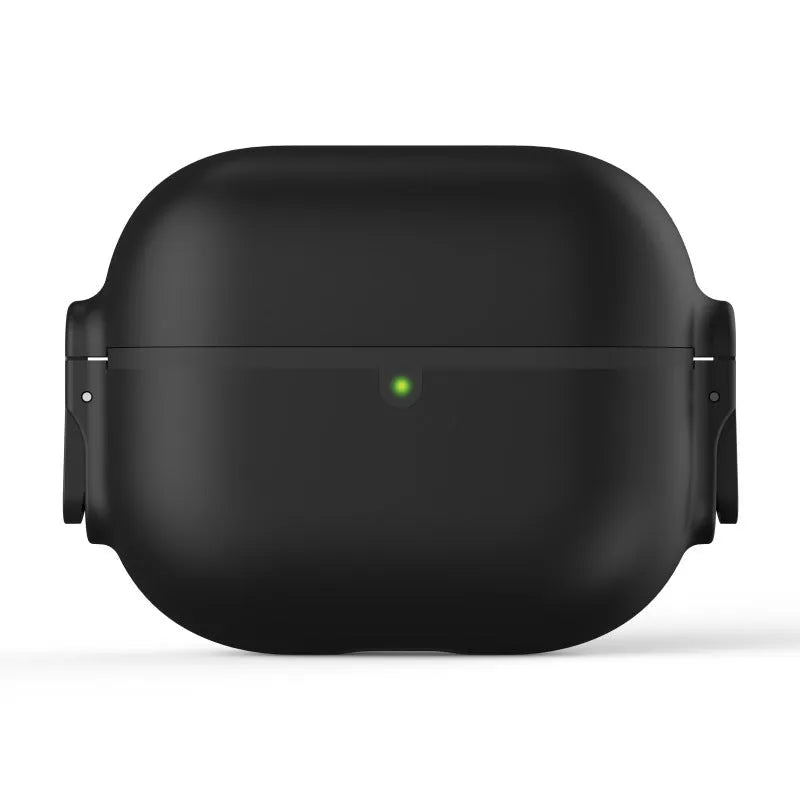 Hard silicone PC protective case for Apple AirPods with frosted finish in black