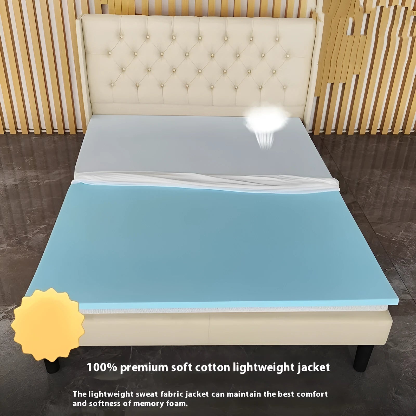 Gel memory cotton tatami mattress in three thickness options with regenerated cellulose fibre cover