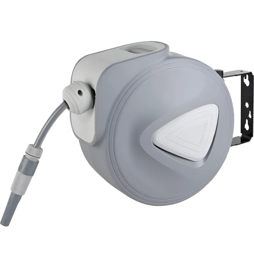 Automatic retractable hose reel with 10 metre PVC water pipe for car washing and garden watering applications