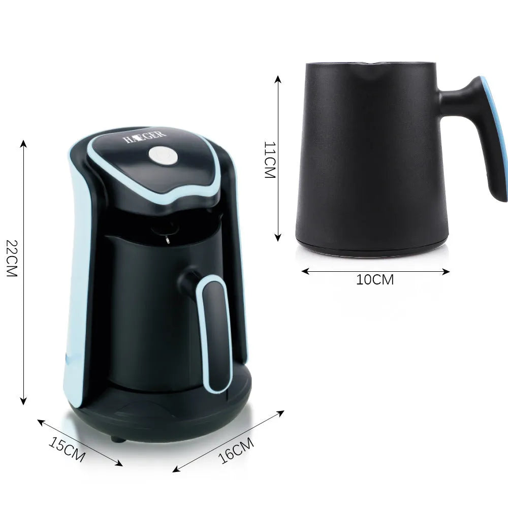 Blue coffee pot portable office coffee and tea maker with mechanical controls and 600W heating