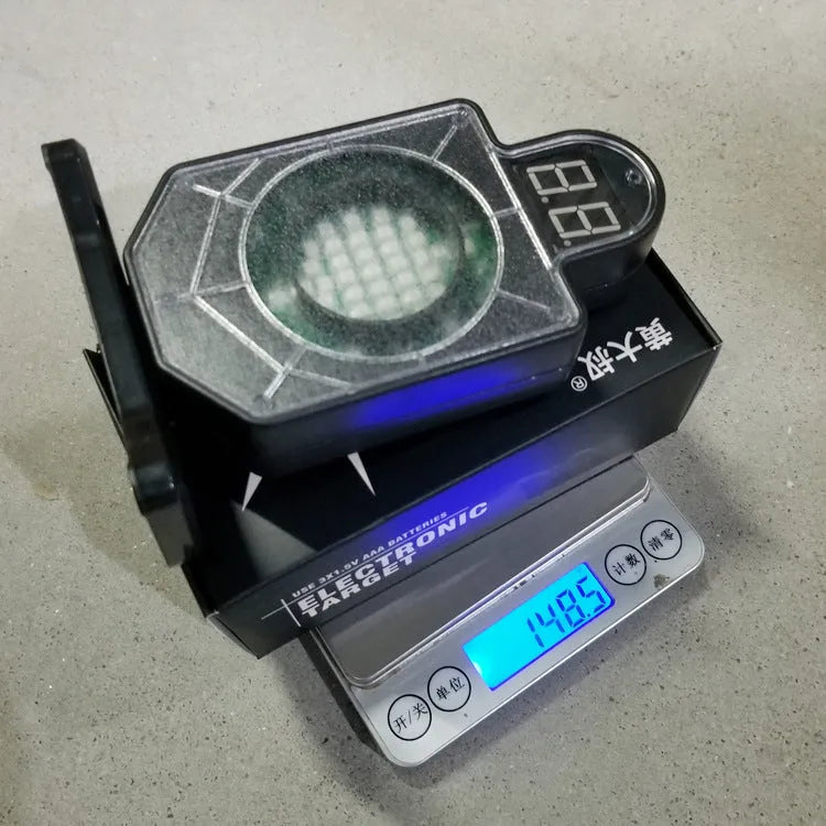 Plastic laser target with light and sound effects, 9 x 4.7 x 12.8 cm, single unit