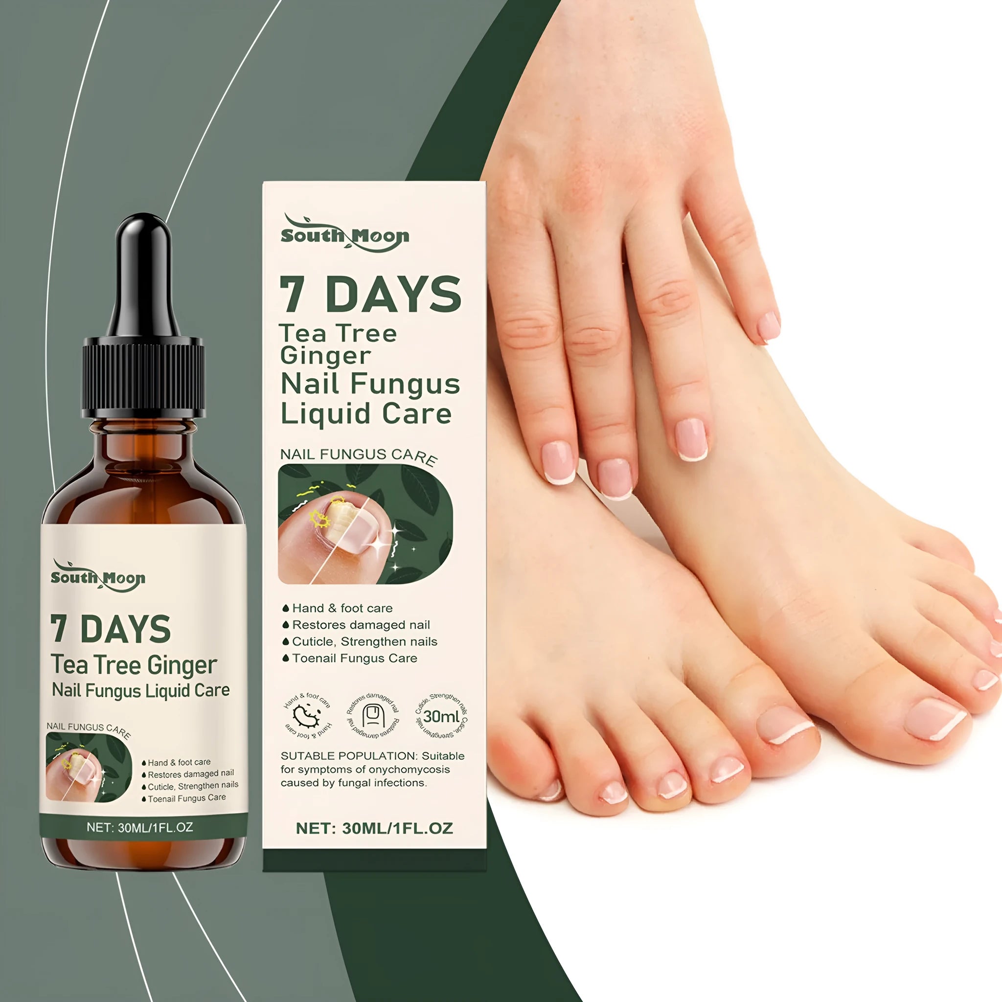 30ml nail care solution bottle with mild brightening nourishing formula and nursing applicator