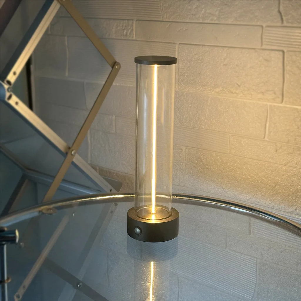 LED line glass magnetic suction light strip with USB charging port showing modern design