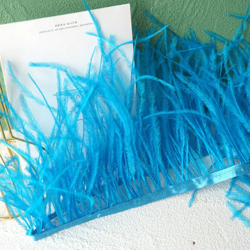Decorative feather cloth strip DIY trim 10-15cm wide in multiple colours for clothing crafts