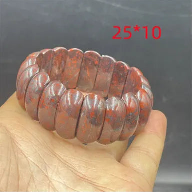 Bloodstone quartz rock jade bracelet showing tiger tooth, bamboo joint, lucky pendant, back of turtle, and cube sugar design options.