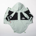 Light green windproof rainproof large dog raincoat in polyester with adjustable fit for sizes S to 5XL