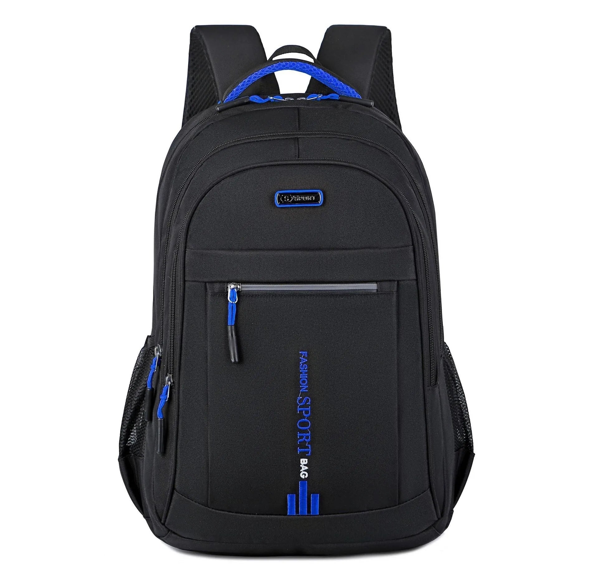 Oxford cloth capacity backpack with airpillow straps showing sewing line detailing in business travel setting
