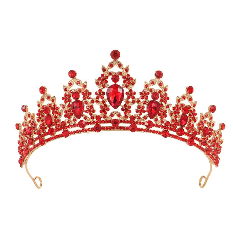 Baroque crown wedding headdress with rhinestone treatment in silver and gold colour options
