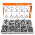 304 stainless steel spring lock washer combination box with 900 pieces in various sizes from 2-12mm inner diameter