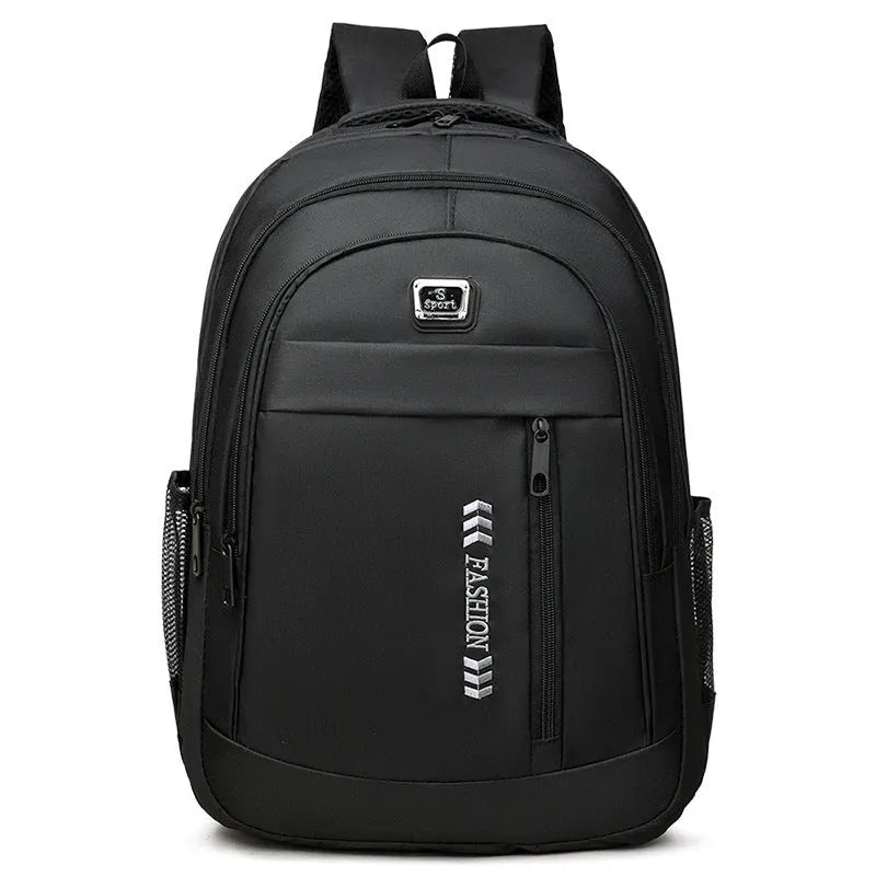 Oxford cloth capacity backpack with airpillow straps showing sewing line detailing in business travel setting