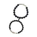 Obsidian Buddha beads couple bracelet DIY components with 10mm and 8mm beads in national style
